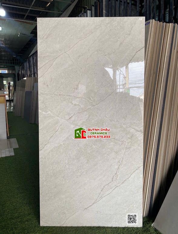 Gạch lát nền ấn độ 60x120 xám ghi vân đá bóng kiếng