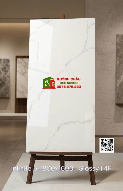 Gạch lát nền ấn độ 80x160cm trắng vân mây xám nhạt