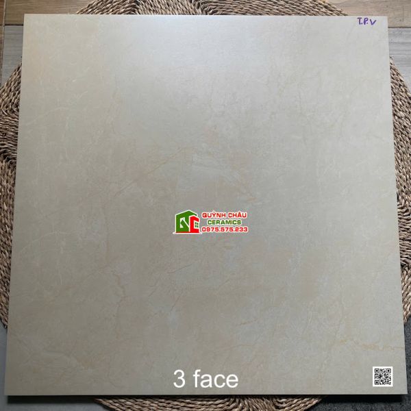 Gạch lát nền Viglacera 80x80 men mờ màu kem vàng nhạt vân ngẫu nhiên