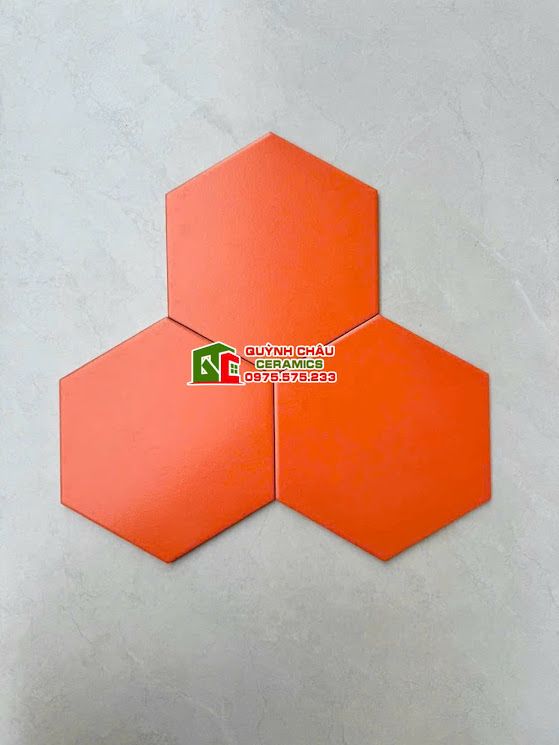 Gạch lục giác đơn sắc màu cam