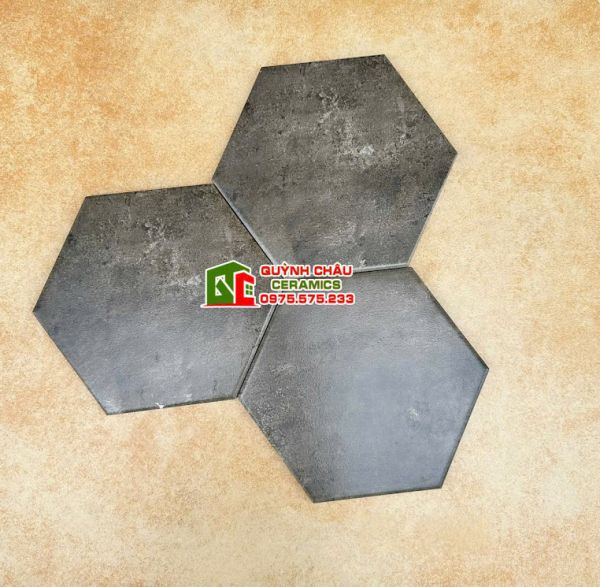 Gạch lục giác mờ màu xám đen