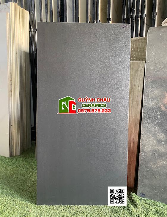  Gạch màu đen 60x120 hiệu ứng sugar mờ lụa mịn