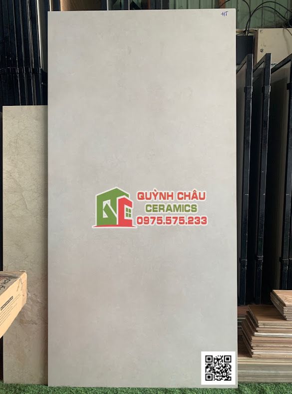 Gạch men mờ 80x160 vân xi măng màu xám nhạt khổ lớn