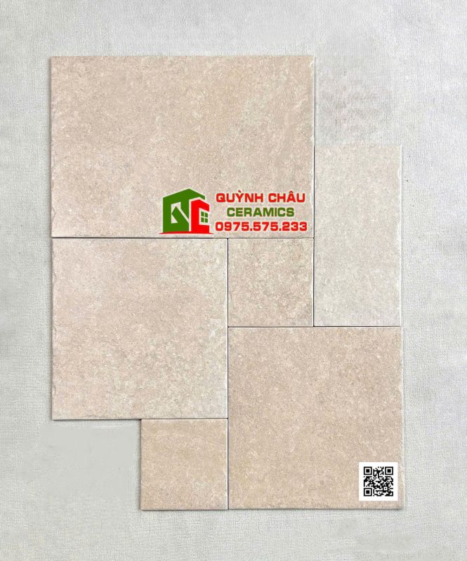 Gạch mix Castle bề mặt mờ hiệu ứng giả cổ màu kem vàng cát