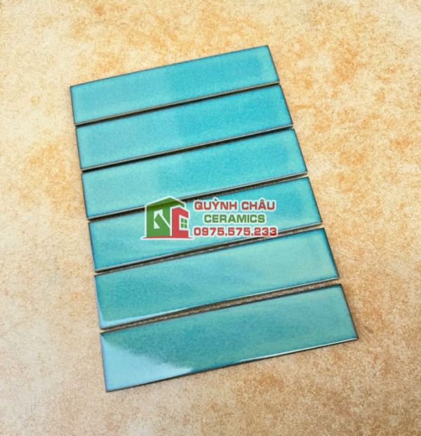 Gạch mosaic hình thẻ màu xanh