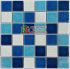 Gạch mosaic hồ bơi xanh men rạn mix màu