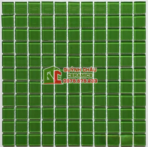 Gạch mosaic xanh lá thuỷ tinh