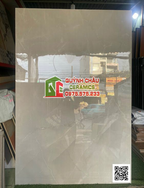Gạch nhập khẩu 120x180 ấn độ vân đá màu xám nhẹ nhàng Light Armani Grey ốp lát biệt thự nhà phố