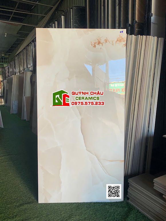 Gạch ốp lát 60x120 kem vàng cam vân đá bóng kiếng