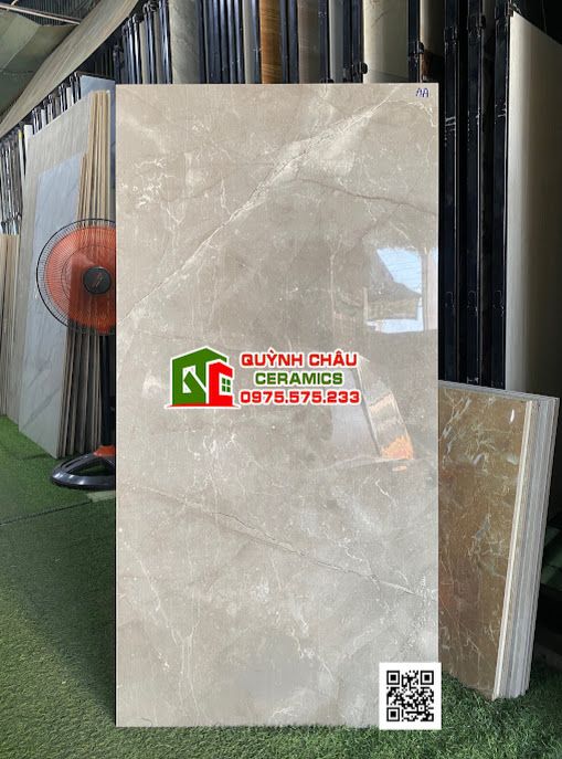 Gạch ốp lát 60x120 màu kem nâu tây vân đá Pulpis Brown bóng kiếng