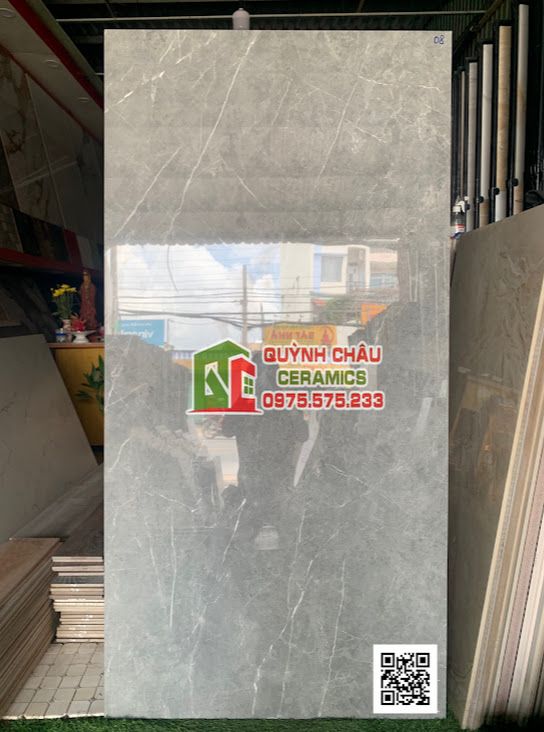 Gạch ốp lát 80x160 tây ban nha xám vân trắng tia chớp bóng kiếng cao cấp