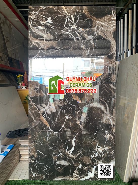 Gạch ốp lát ấn độ 80x160 nâu vân đá siêu bóng sang trọng