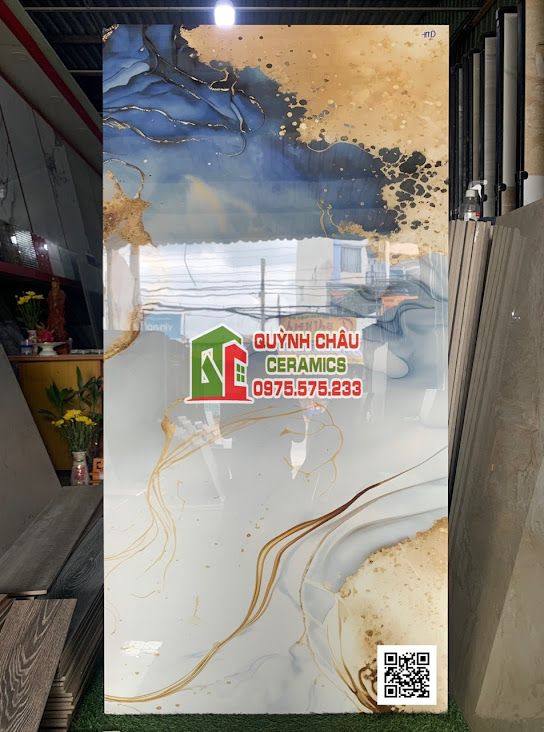 Gạch ốp lát ấn độ 80x160 xanh vân đá vàng cát sang trọng siêu bóng