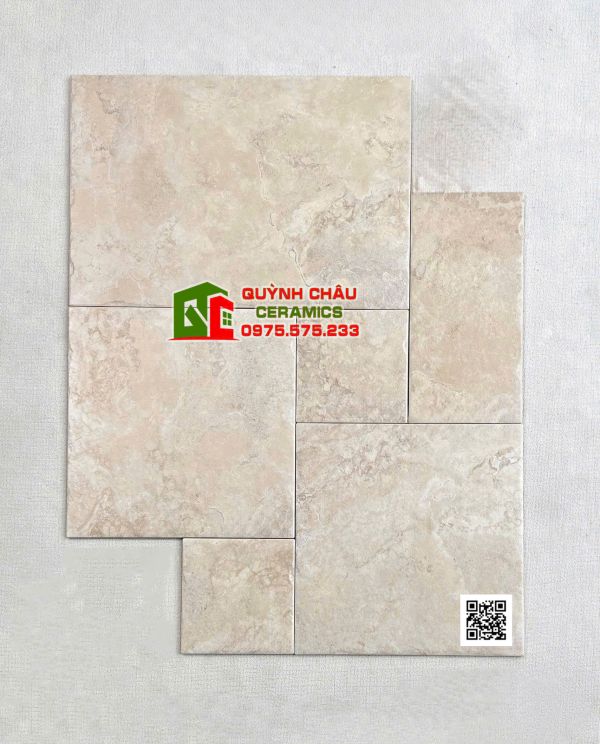 Gạch ốp lát nhiều Module mix kích thước màu kem cổ điển men hiệu ứng