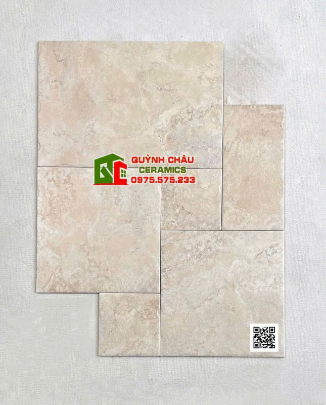 Gạch ốp lát nhiều Module mix kích thước màu kem cổ điển men hiệu ứng