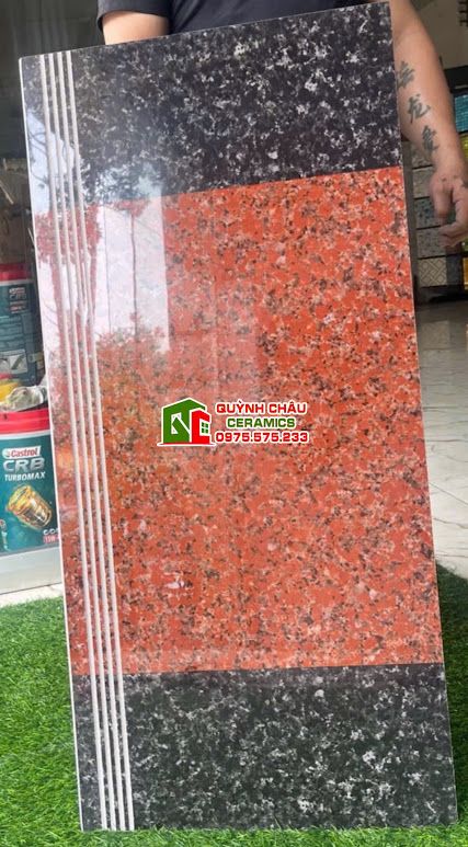 Gạch tam cấp cầu thang 47x100 vân đá hoa cương