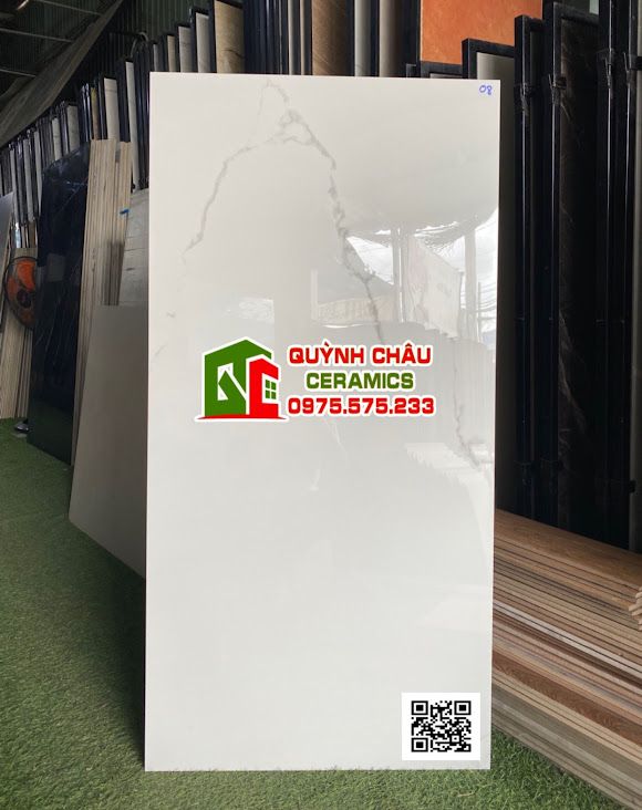 Gạch tây ban nha 60x120 trắng vân xám bóng kiếng hàng cao cấp