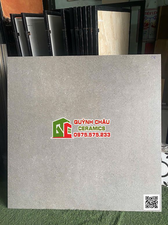 Gạch terrazzo full body 120x120 mờ xám