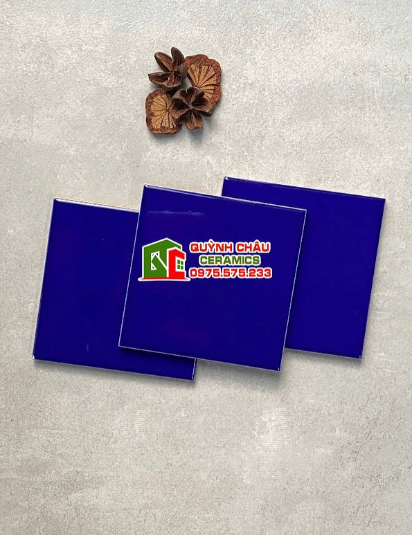 Gạch thẻ 10x10 bóng màu xanh dương trung quốc