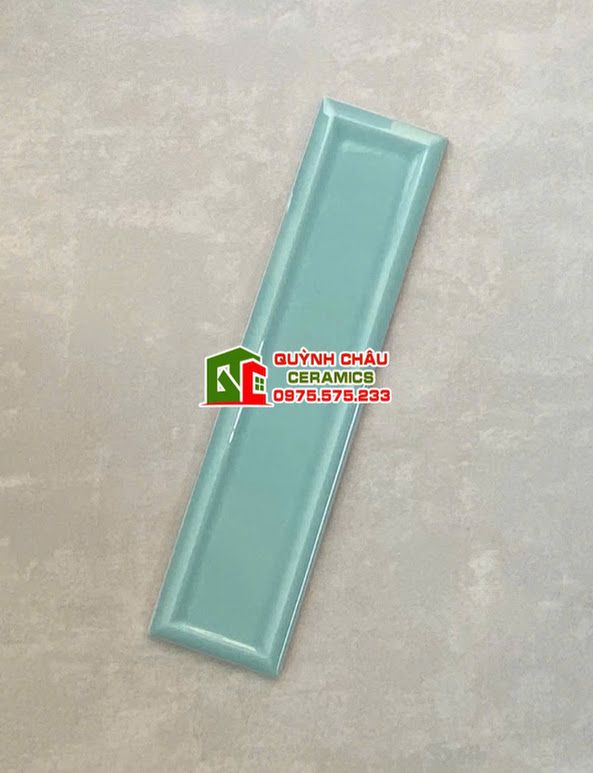 Gạch thẻ 6.8x28 men lõm bóng xanh ngọc