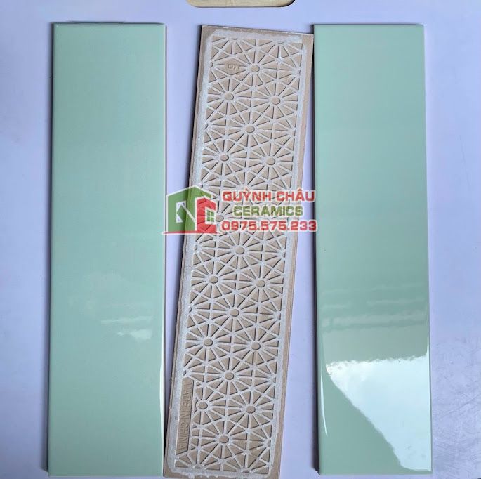 Gạch thẻ 75x300 bóng xanh ngọc