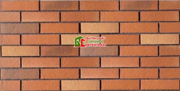 Gạch thẻ giả cổ điển đỏ cam hiệu ứng mix màu