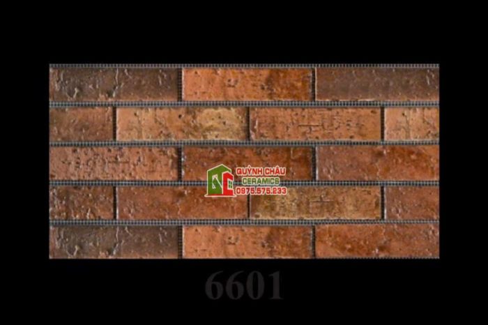 Gạch thẻ giả cổ màu nâu đất đỏ gạch cam cháy