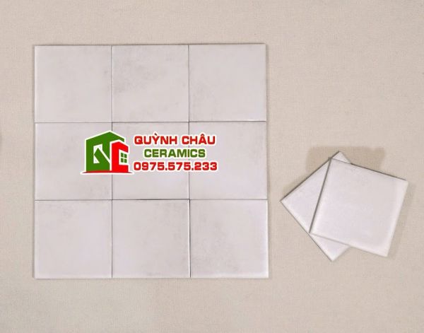 Gạch thẻ màu trắng xám cổ điển 15x15 cm