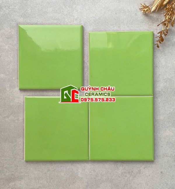 Gạch thẻ màu xanh lá 10x10 trung quốc