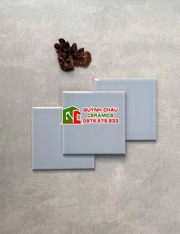 Gạch thẻ ốp tường 10x10 trung quốc màu xám nhạt bóng