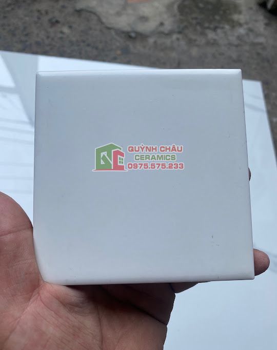Gạch thẻ vuông 10x10 trắng mờ