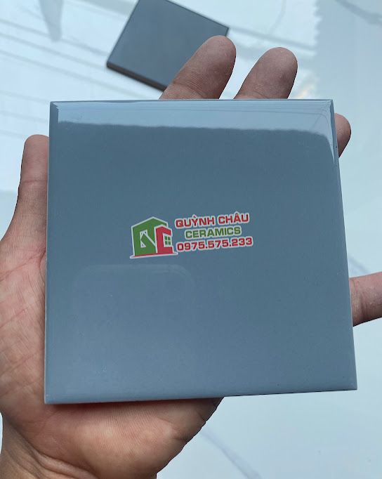 Gạch thẻ vuông 10x10 xám bóng