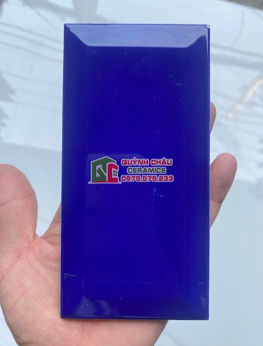 Gạch thẻ xanh dương 75x150 vát cạnh