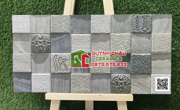 Gạch trang trí 30x60 đá ghép nổi 3D ấn độ