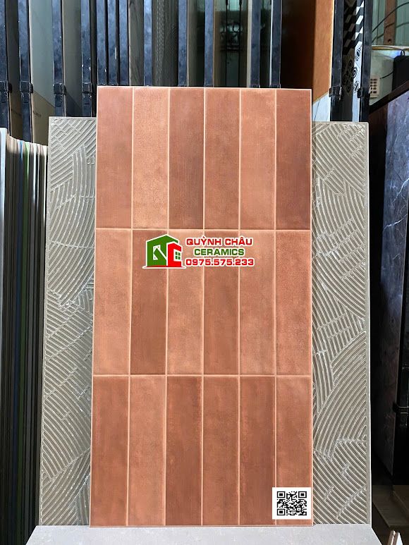 Gạch trang trí 40x80 hiệu ứng nâu đỏ giả cổ Gạch trang trí 40x80 hiệu ứng nâu đỏ giả cổ