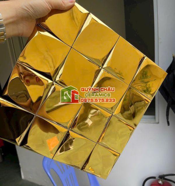 Gạch trang trí mạ vàng mosaic cao cấp