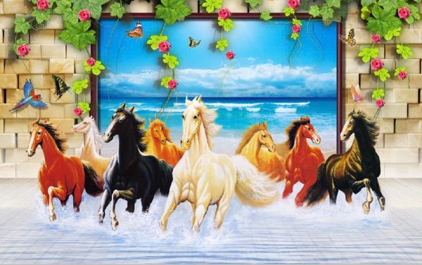 Gạch tranh bát mã truy phong phong thuỷ