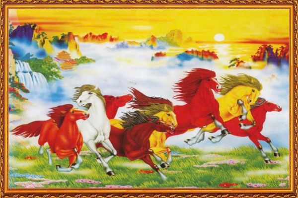 Gạch tranh ngựa phi mã hoàng hôn