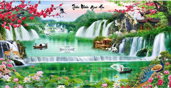 Gạch tranh phong cảnh thiên nhiên giao hoà