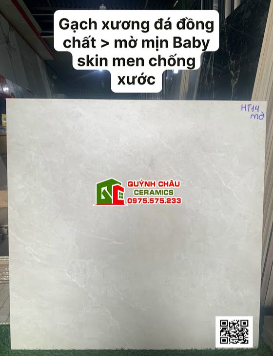 Gạch trung quốc 80x80 mờ mịn baby skin xám vân trắng đá đồng chất cao cấp