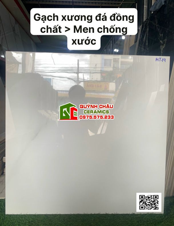 Gạch trung quốc đá đồng chất 80x80 trắng vân mờ men bóng chống xước cao cấp