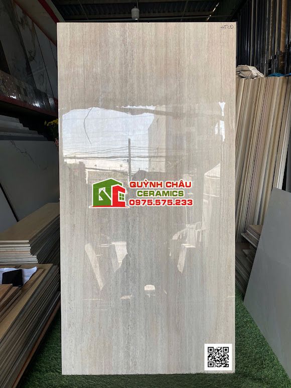 Gạch vân đá travertine 60x120 bóng kính