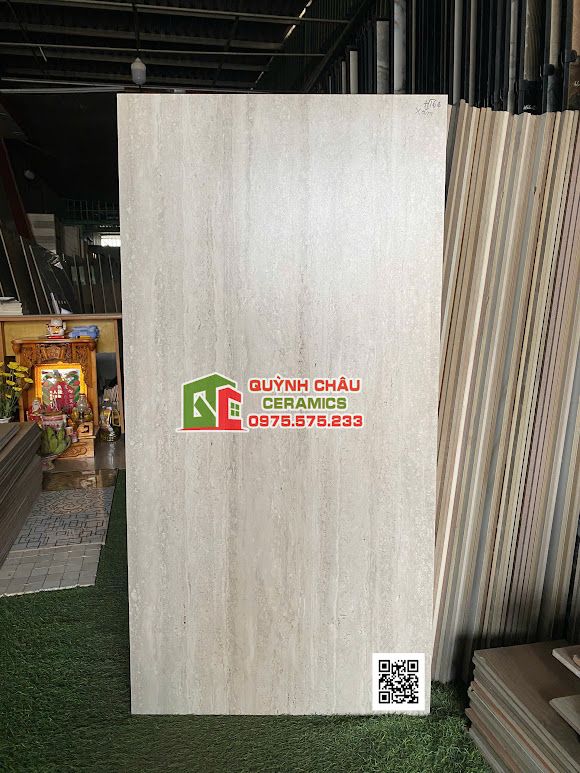 Gạch vân đá travertine 60x120 xám mờ