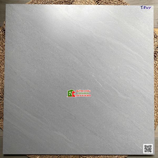 Gạch Việt Ý 80x80 bề mặt mờ màu xám vân đá chéo
