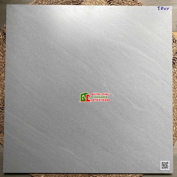 Gạch Việt Ý 80x80 bề mặt mờ màu xám vân đá chéo