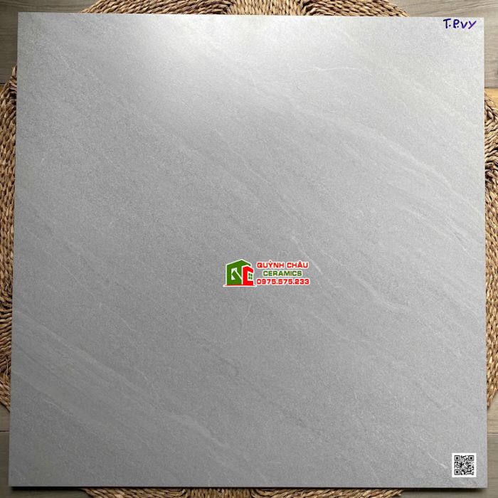Gạch Việt Ý 80x80 bề mặt mờ màu xám vân đá chéo
