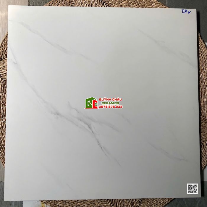 Gạch Viglacera 80x80 bề mặt trắng mờ vân xám mây khói đá Marble