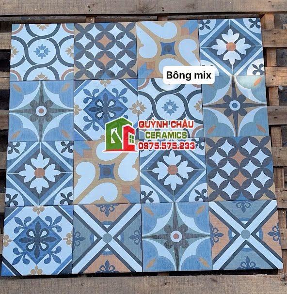 Mẫu gạch bông mix hoa văn 20x20 nhập khẩu