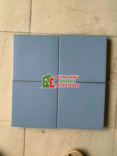 Mẫu gạch bông xanh đơn sắc 20x20 cm
