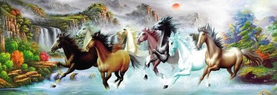 Gạch tranh 3D mã đáo thành công phong thuỷ tài lộc